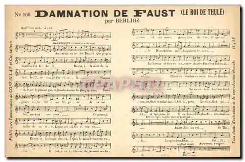 Cartes postales Damnation de Faust Le roi de Thule Berlioz