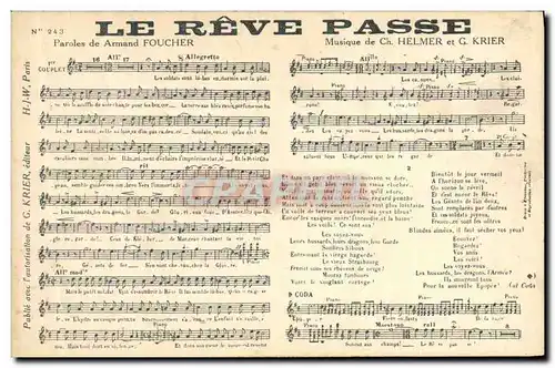 Cartes postales Le reve passe Helmer Krier Armand Foucher