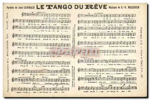 Cartes postales Le tango du reve Malderen Carwald