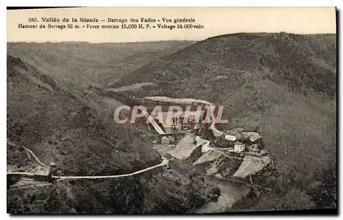 Cartes postales Electricite Vallee de la Sioule Barrage des Fades Vue generale