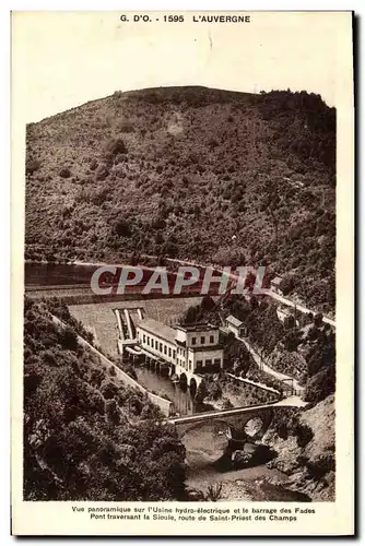 Cartes postales Electricite Vue panoramique sur l&#39usine hydro electrique et le barrage des Fades Pont travers