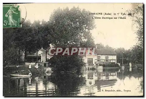 Cartes postales Electricite Jessains L&#39usine electrique sur l&#39Aube