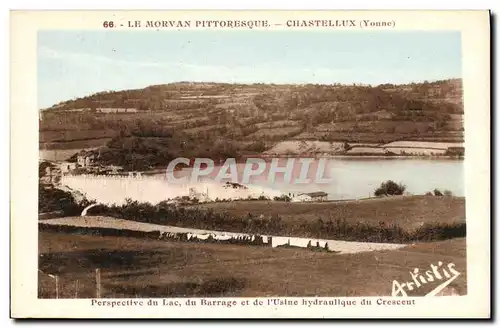 Ansichtskarte AK Electricite Morvan Perspective du lac du barrage et de l&#39usine hydraulique du Crescent