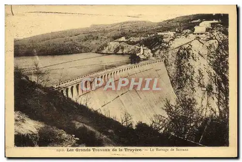 Cartes postales Electricite Les grands travaux de la Truyere le barrage de Sarrans