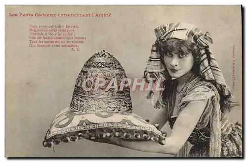 Cartes postales Fantaisie Femme Les petits cadeaux entretiennent l&#39amitie Tiare