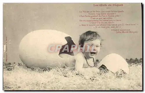 Cartes postales Fantaisie Enfant Les oeufs de Paques