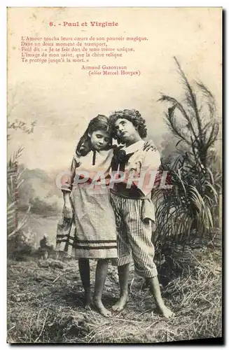 Cartes postales Fantaisie Enfant Paul et Virginie