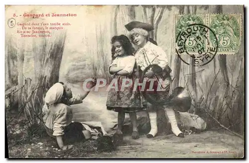 Cartes postales Fantaisie Enfants Gaspard et Jeanneton