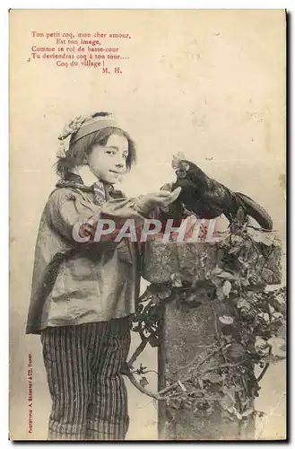 Cartes postales Fantaisie Enfant Coq