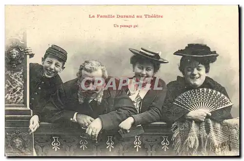 Cartes postales Fantaisie Femme La famille Durand au theatre Un passage gai