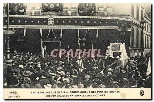 Cartes postales Les zeppelins sur Paris Les funerailles nationales des victimes
