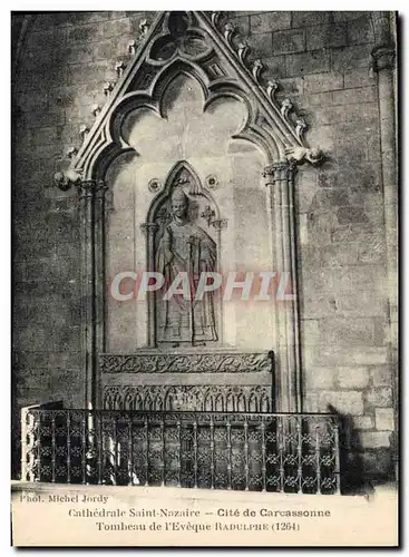 Ansichtskarte AK Cathedrale Saint Nazaire Cite de Carcassonne Tombeau de l&#39eveque Radulphe