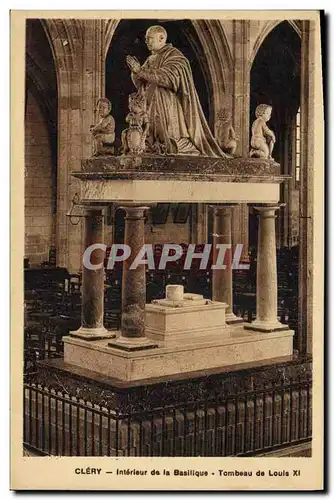 Cartes postales Clery Interieur de la basilique Tombeau de Louis XI