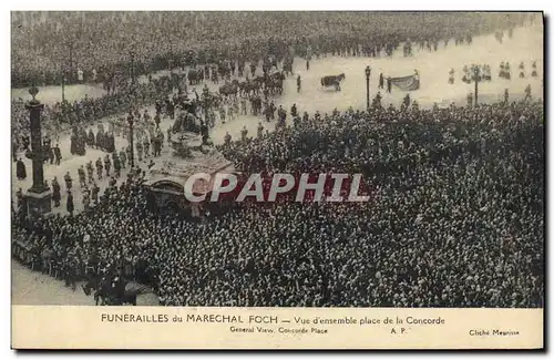 Ansichtskarte AK Funerailles du Marechal Foch Vue d&#39ensemble Place de la Concorde
