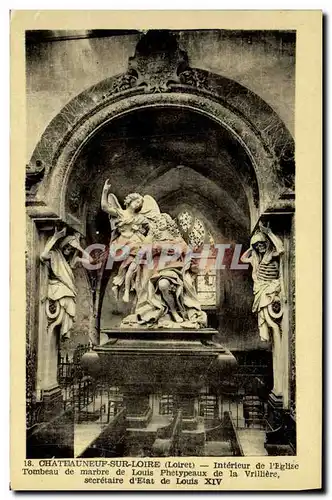 Cartes postales Chateauneuf sur Loire Interieur de l&#39eglise Tombeau de marbre de Louis Phetypeaux de la Vrill