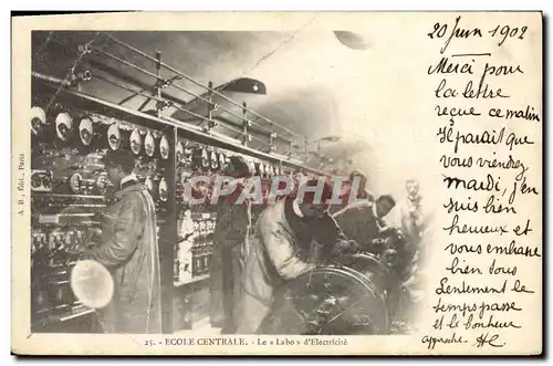 Cartes postales Ecole Centrale Le labo d&#39electricite