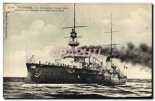 Ansichtskarte AK Bateau St Nazaire Le cuirasse de 1er rang Liberte construit aux Chantiers et ateliers de la Loir