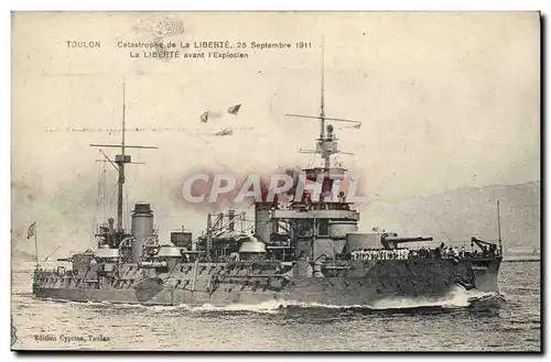 Cartes postales Bateau Toulon Catastrophe de la Liberte avant l&#39explosion