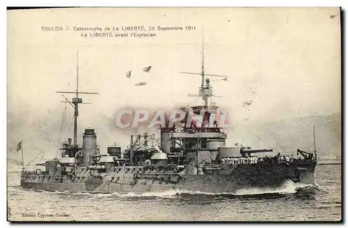 Cartes postales Bateau Toulon Catastrophe de la Liberte avant l&#39explosion