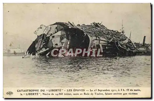 Cartes postales Bateau Catastrophe du Liberte