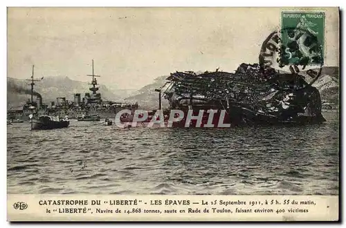 Cartes postales Bateau Catastrophe du Liberte Les epaves