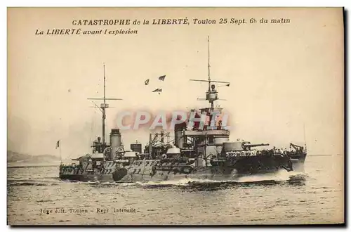 Cartes postales Bateau Catastrophe du Liberte avant l'explosion