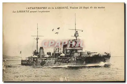 Cartes postales Bateau Catastrophe du Liberte avant l'explosion