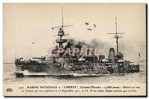 Cartes postales Bateau Liberte Cuirasse d'escadre