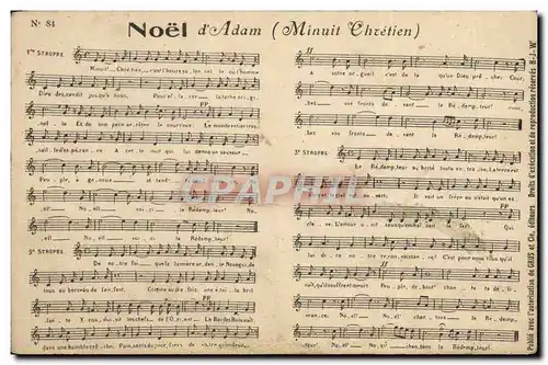 Cartes postales Noel d'Adam Minuit chretien