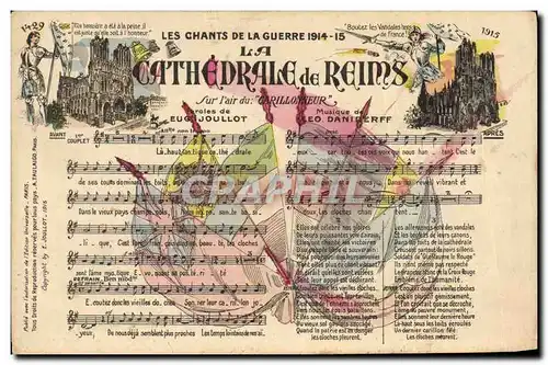 Cartes postales La cathedrale de Reims Carillonneur Joullot Daniderff Jeanne d&#39Arc