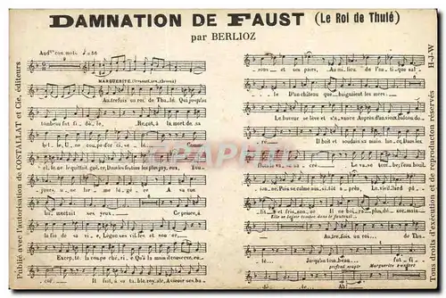 Cartes postales Damnation de Faust Berlioz Le Roi de Thule