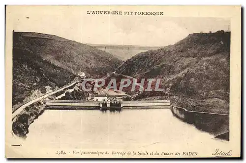 Cartes postales Electricite Vue panoramique du barrage de la Sioule et du viaduc des Fades