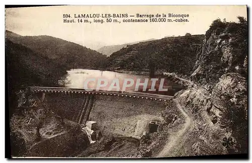 Cartes postales Electricite Lamalou les Bains Barrage de la Biconque