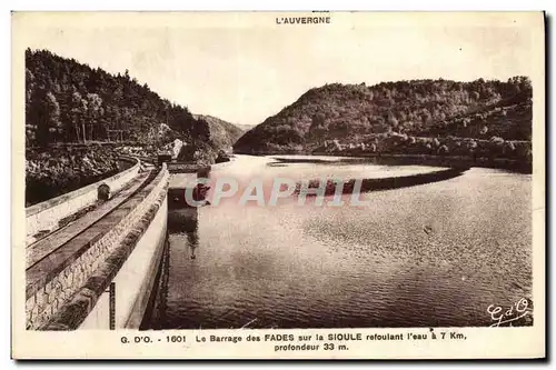 Cartes postales Electricite Le barrage des Fades sur la Sioule