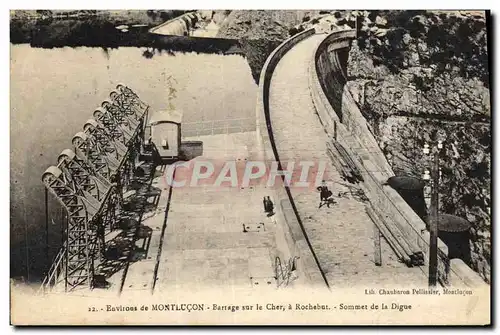 Ansichtskarte AK Electricite Environs de Montlucon Barrage sur le Cher a Rochebut Sommet de la digue