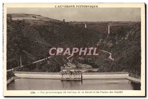 Cartes postales Electricite Vue panoramique du barrage de la Sioule et du viaduc des Fades