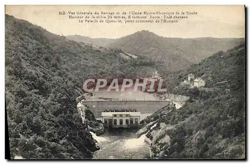 Cartes postales Electricite Vue generale du barrage et de l&#39usine Hydro electriquue de la Sioule Le paradis d