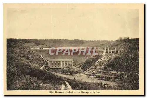 Cartes postales Electricite Eguzon Le barrage et le lac