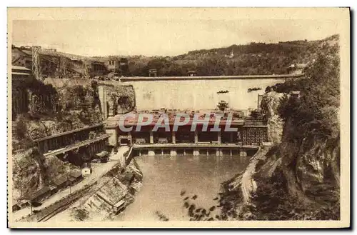 Cartes postales Electricite Genissiat Barrage et evacuation eau des turbines