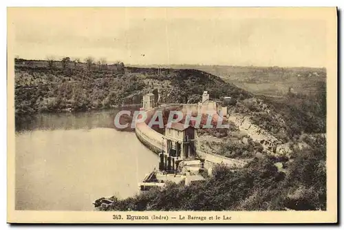 Cartes postales Electricite Eguzon Le barrage et le lac