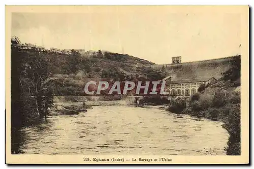 Cartes postales Electricite Eguzon Le barrage et l&#39usine