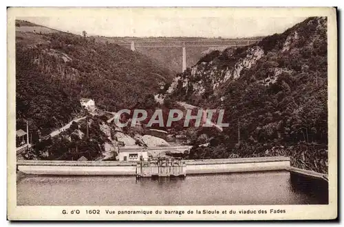 Cartes postales Electricite Vue panoramique du barrage de la Sioule et du viaduc des Fades