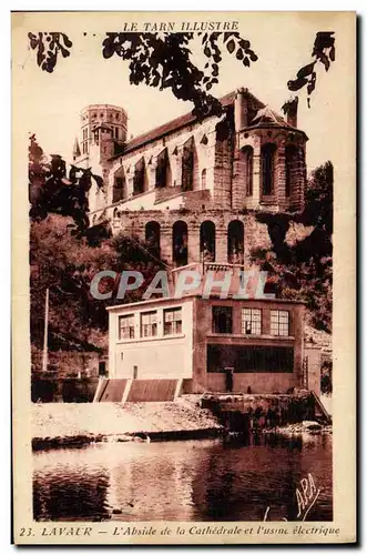 Cartes postales Electricite Lavaur L&#39abside de la cathedrale et l&#39usine electrique