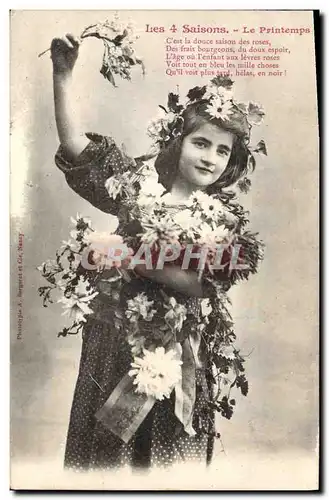Cartes postales Fantaisie Enfant Les 4 saisons Le printemps