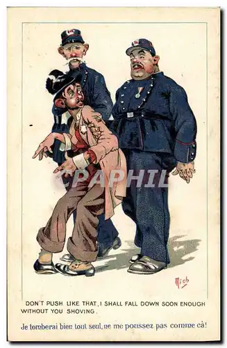 Cartes postales Fantaisie Illustrateur Mich Police Policier