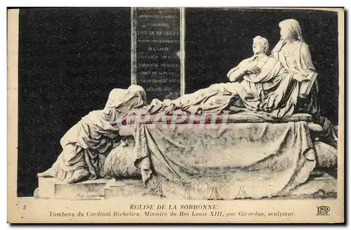 Cartes postales Eglise de la Sorbonne Paris Tombeau du cardinal de Richelieu Ministre du roi Louis XIII