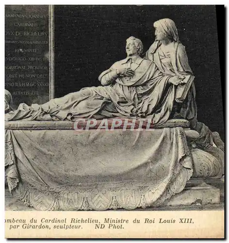 Cartes postales Paris Eglise de la Sorbonne Tombeau du cardinal Richelieu Ministre du roi Louis XIII
