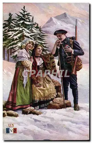 Cartes postales Militaria Chasseurs alpins