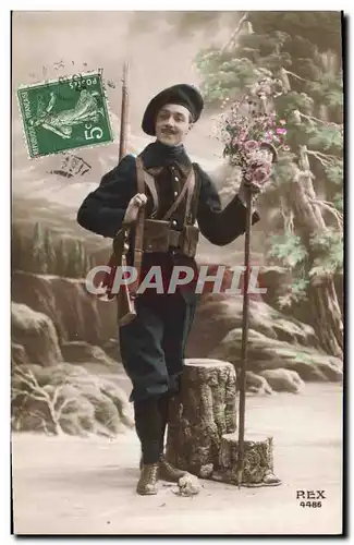 Cartes postales Militaria Chasseurs alpins