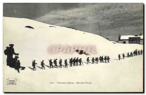 Ansichtskarte AK Militaria Chasseurs alpins Marches d&#39hiver